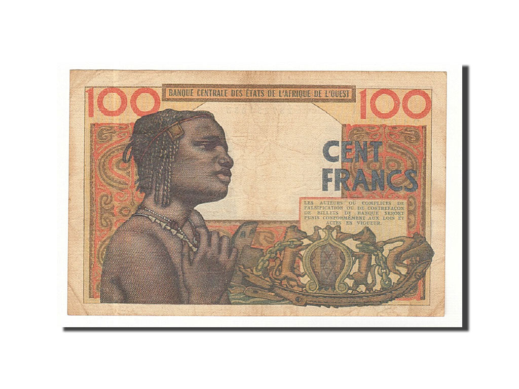 Billet, West African States, 100 Francs, 1961, 1961-03-20, KM:701Ka, TB+