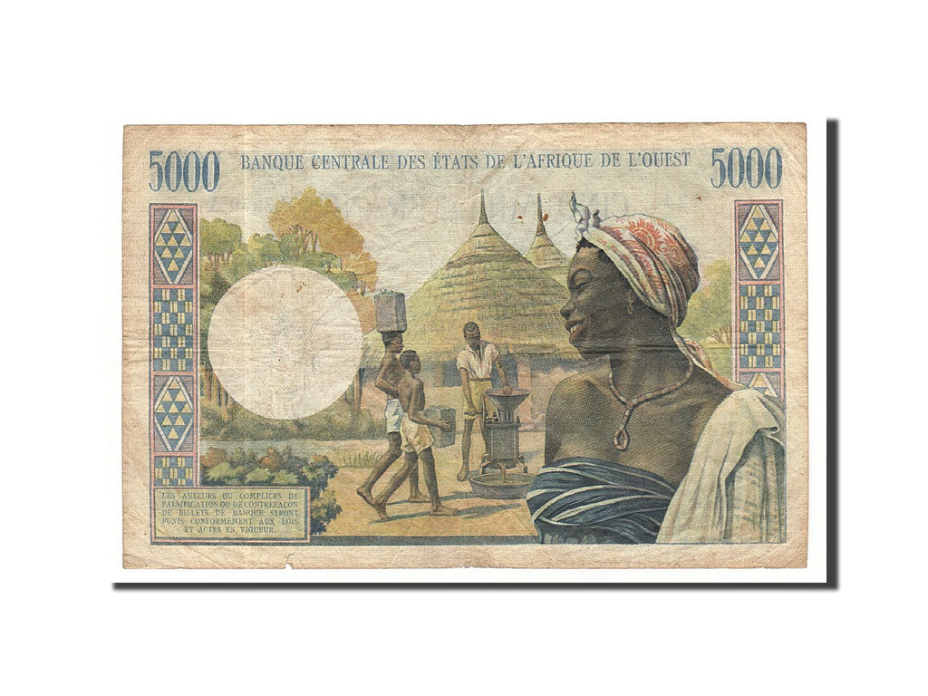 West African States, 5000 Francs, Undated (1959-65), KM:104Ai, VF(30-35)