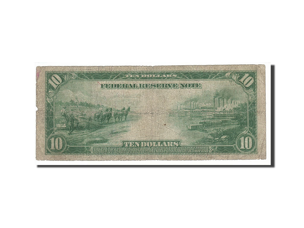 Banknote, United States, Ten Dollars, 1914, 1913-12-23, KM:449b, VF(20-25)