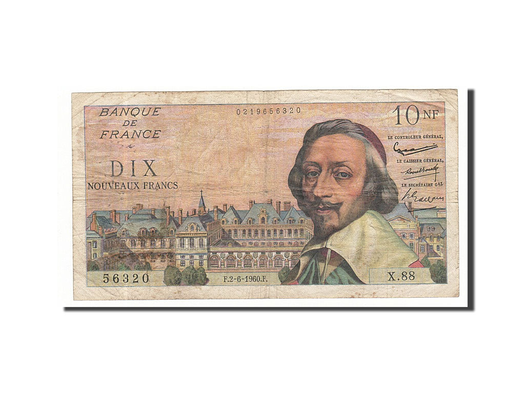 France, 10 Nouveaux Francs, 1960, KM:142a, 1960-06-02, VF(20-25), Fayette:57.8