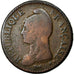 Moneta, Francja, Dupré, Decime, 1796, Strasbourg, F(12-15), Bronze, KM:644.4