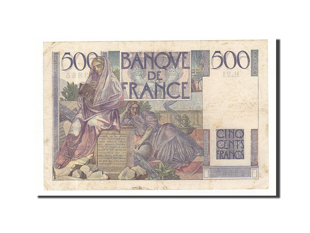 France, 500 Francs, 1945, KM:129a, 1945-07-19, VF(30-35), Fayette:34.1