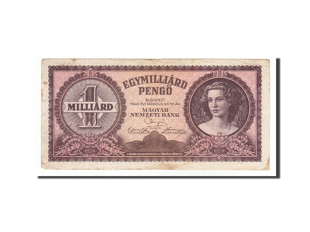 Hungary, 1 Milliard Pengö, 1946, 1946-03-18, KM:125, EF(40-45)