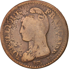 France, Dupré, Decime, 1795, Paris, VG(8-10), Bronze, KM:645.1, Gadoury:185
