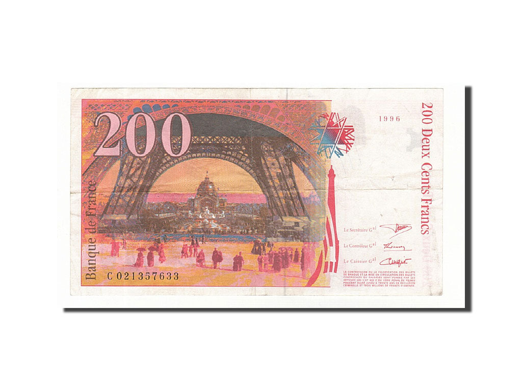 Francia, 200 Francs, 1996, KM:159a, 1996, MB+, Fayette:75.2