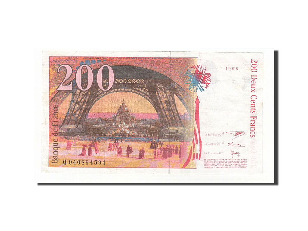 France, 200 Francs, 1996, KM:159b, 1996, EF(40-45), Fayette:75.3a)