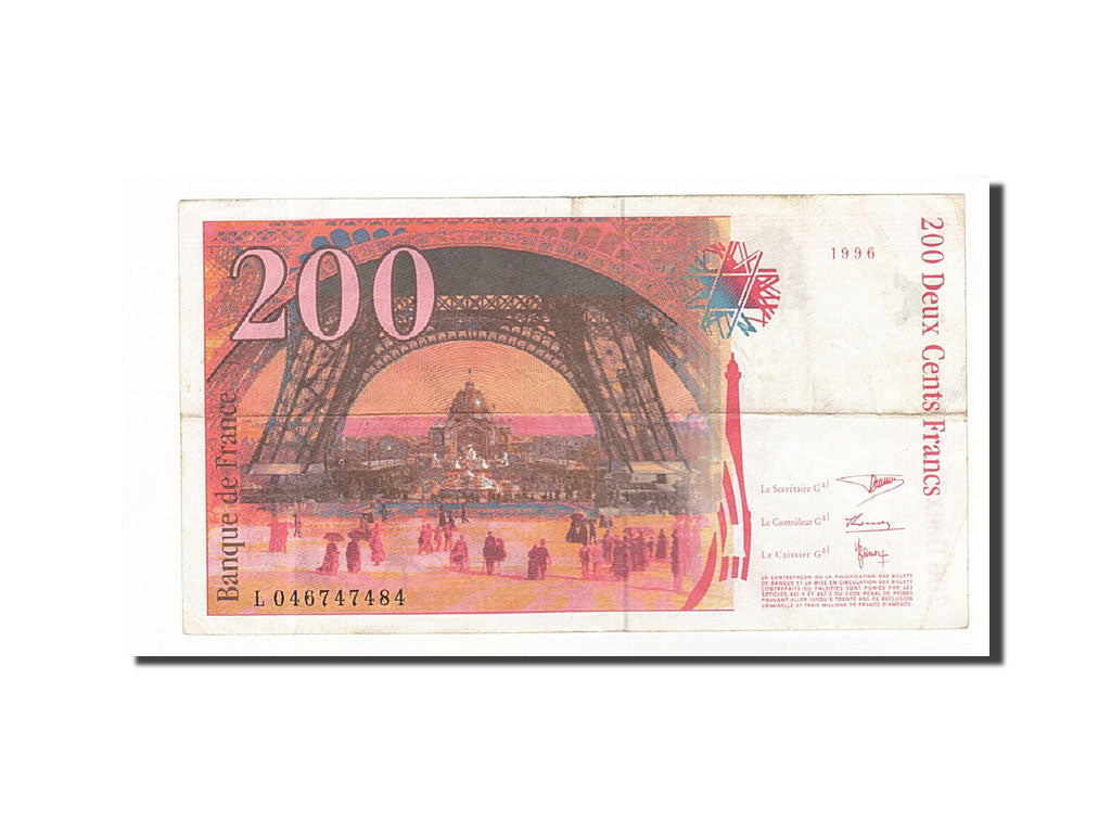 France, 200 Francs, 1996, KM:159b, 1996, VF(30-35), Fayette:75.3b)