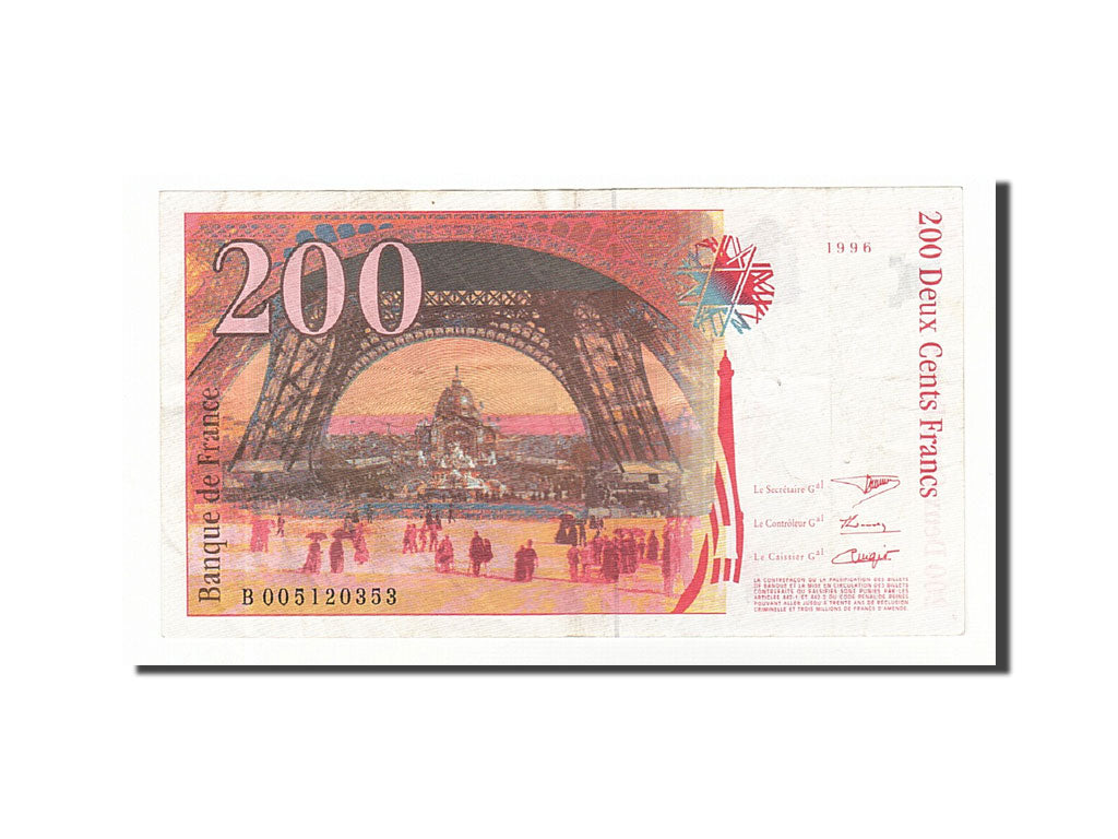 France, 200 Francs, 1996, KM:159b, 1996, EF(40-45), Fayette:75.3b)