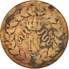 France, Napoléon I, Decime, 1814, Strasbourg, F(12-15),Bronze,KM:700,Gadoury195b