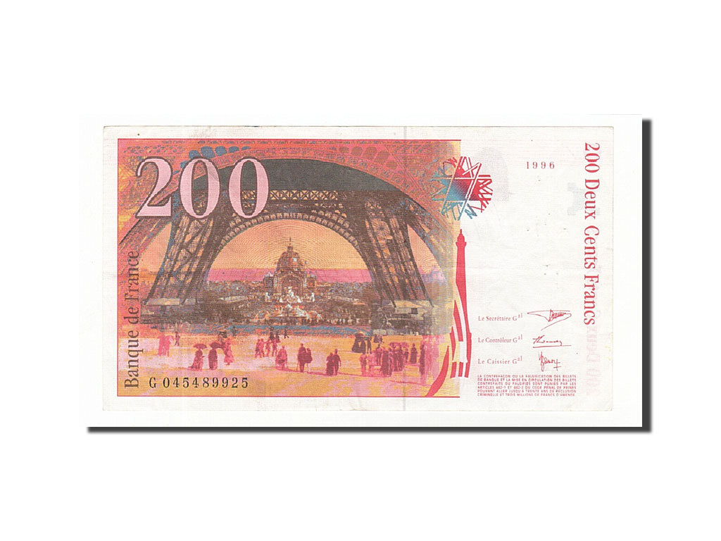 Banknote, France, 200 Francs, 1996, 1996, EF(40-45), Fayette:75.3b), KM:159b