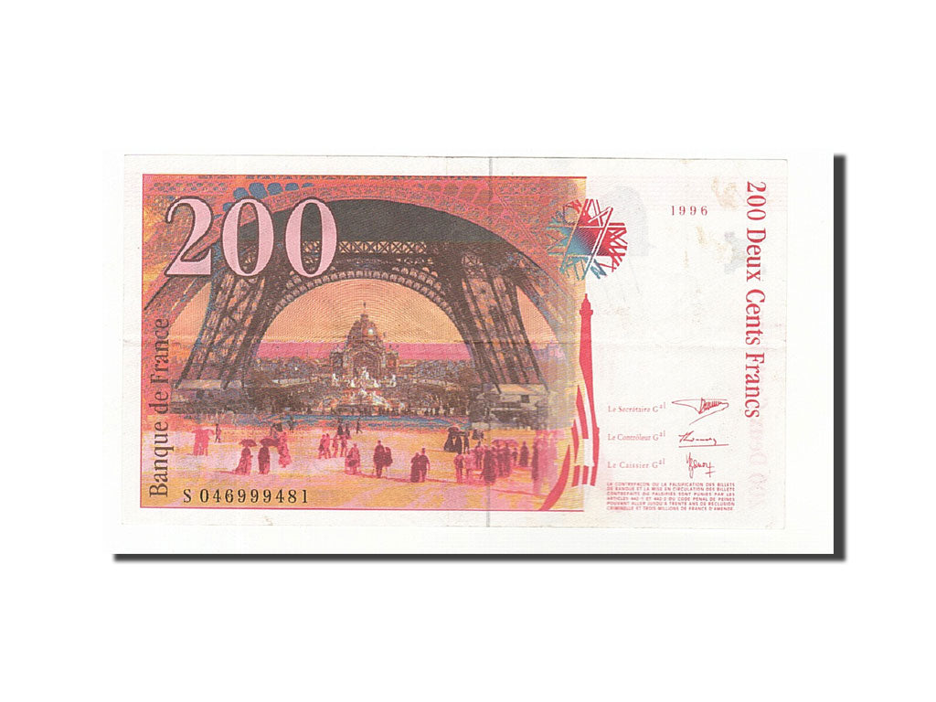 Banknote, France, 200 Francs, 1996, 1996, EF(40-45), Fayette:75.3b), KM:159b