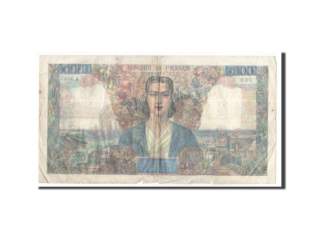 France, 5000 Francs, 1947, KM:103c, 1947-01-09, VF(20-25), Fayette:47.58