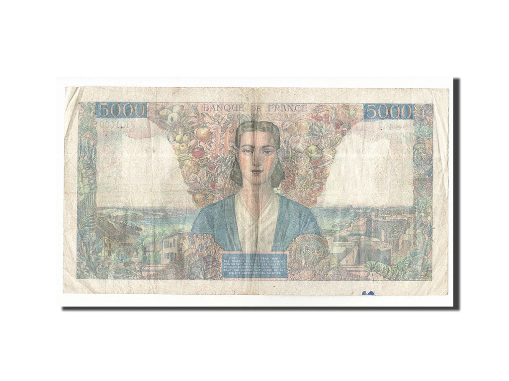 Francia, 5000 Francs, 1945, KM:103c, 1945-10-10, MB+, Fayette:47.47