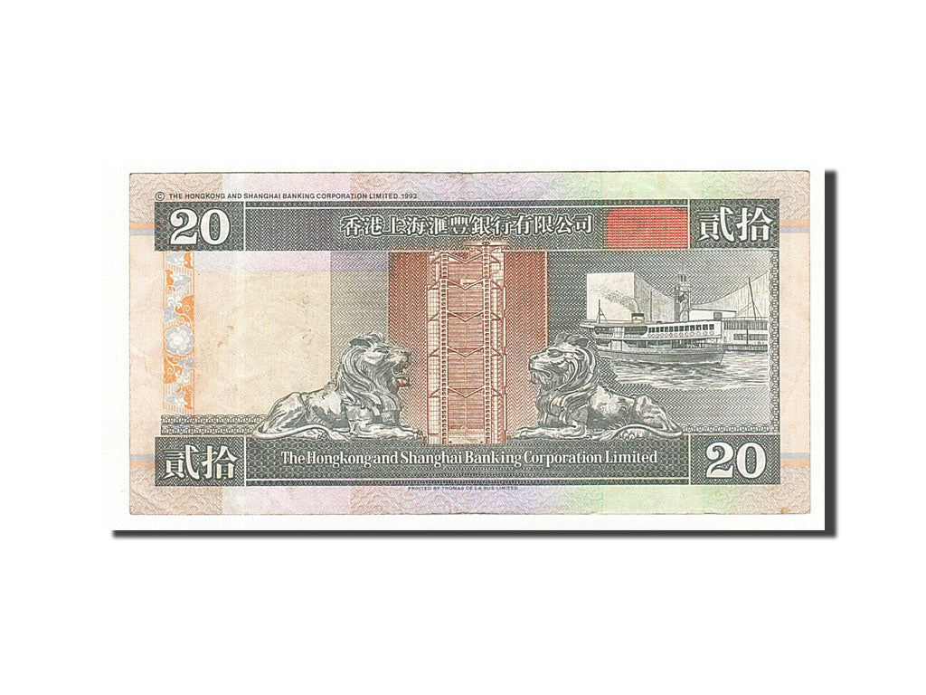 Hong Kong, 20 Dollars, 1993-1995, 1995-01-01, KM:201b, EF(40-45)