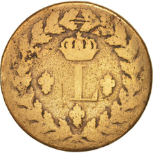 Francia, Louis XVIII, Decime, 1815, Strasbourg, B, Bronzo, KM:701, Gadoury:196b