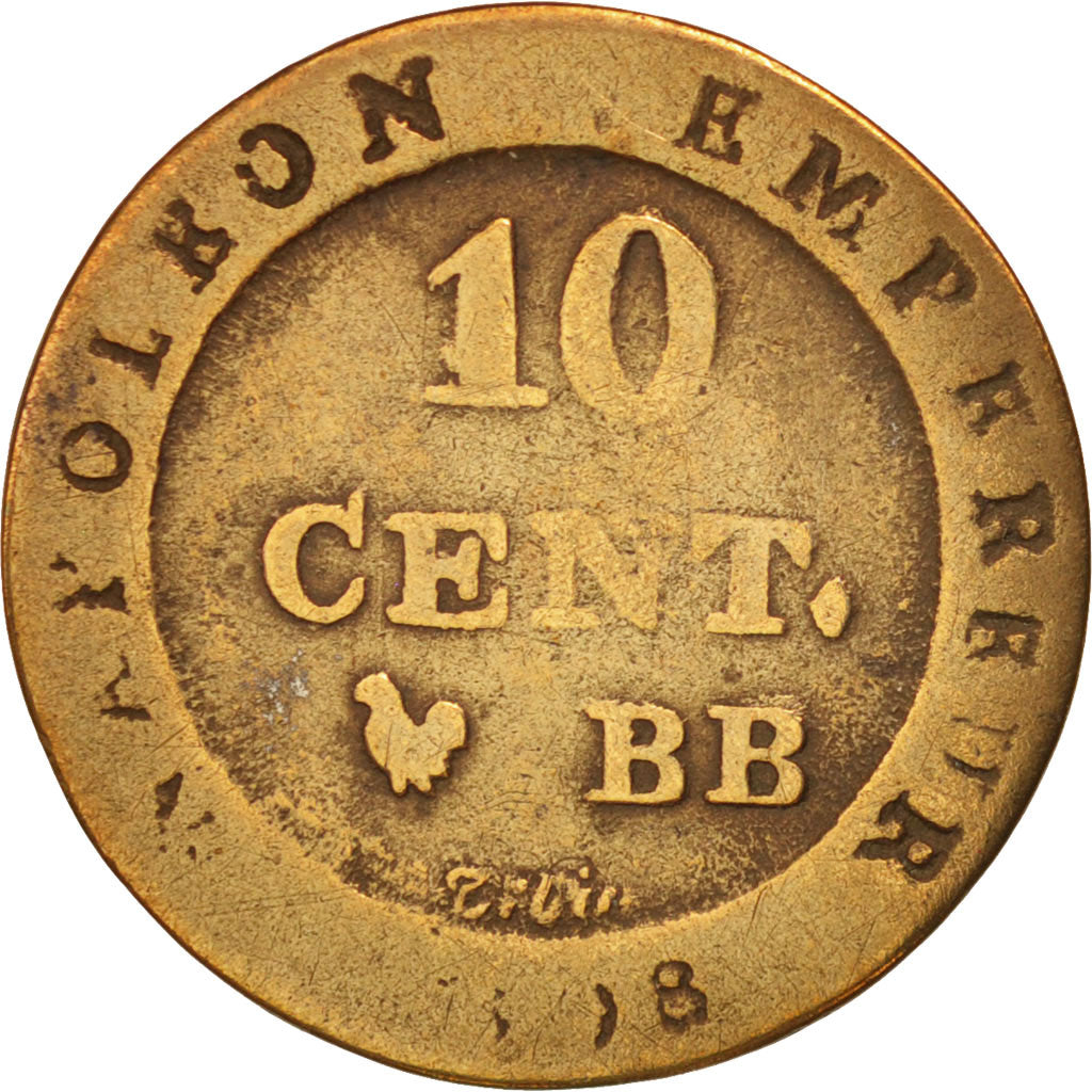 France, Napoléon I, 10 Centimes, 1808, Strasbourg, F(12-15), Billon, Forgery