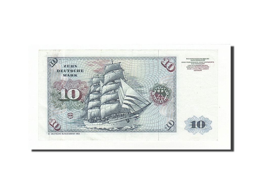 GERMANY, 10 Deutsche Mark, 1980, KM:31d, 1980-01-02, AU(50-53)