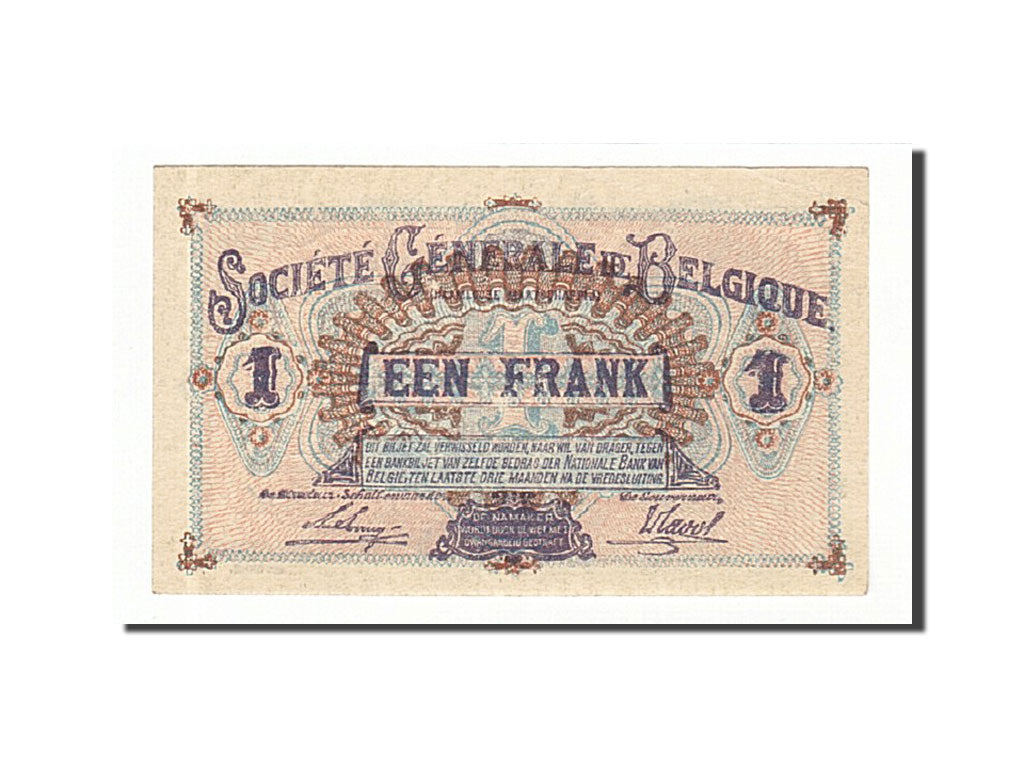 Belgium, 1 Franc, Société Générale, KM:86b, 1918-10-04, UNC(63)
