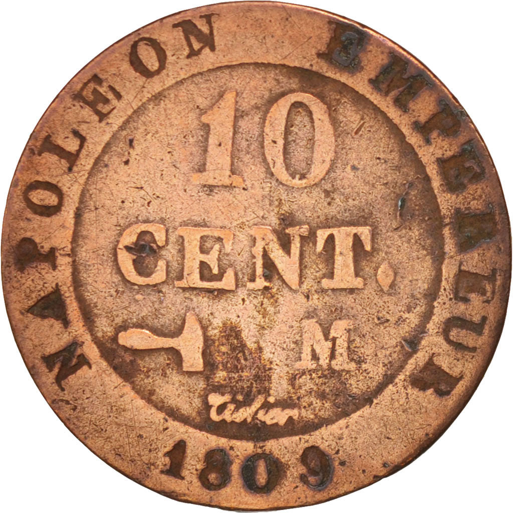 France, Napoléon I, 10 Centimes, 1809, Toulouse, TB, Faux d'époque, Gadoury 190