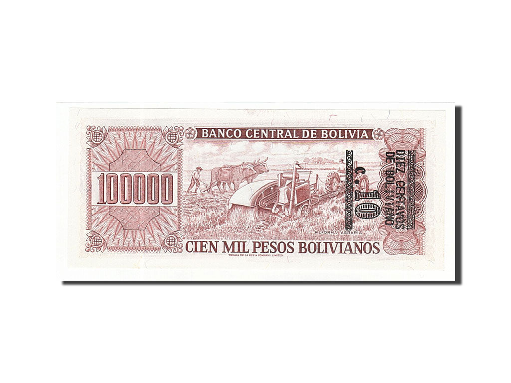 Bolivia, 10 Centavos on 100,000 Pesos Bolivianos, KM:196a, 1984-06-05,UNC(65-70)
