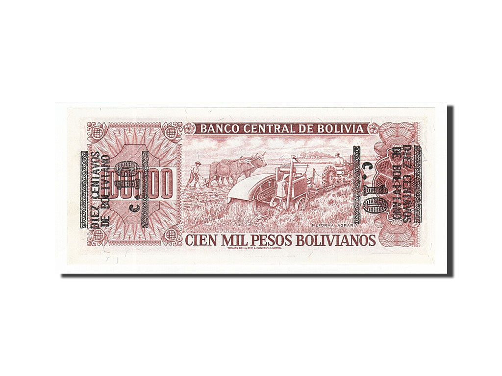 Bolivia, 10 Centavos on 100,000 Pesos Bolivianos,KM:196a, 1984-06-05, UNC(65-70)