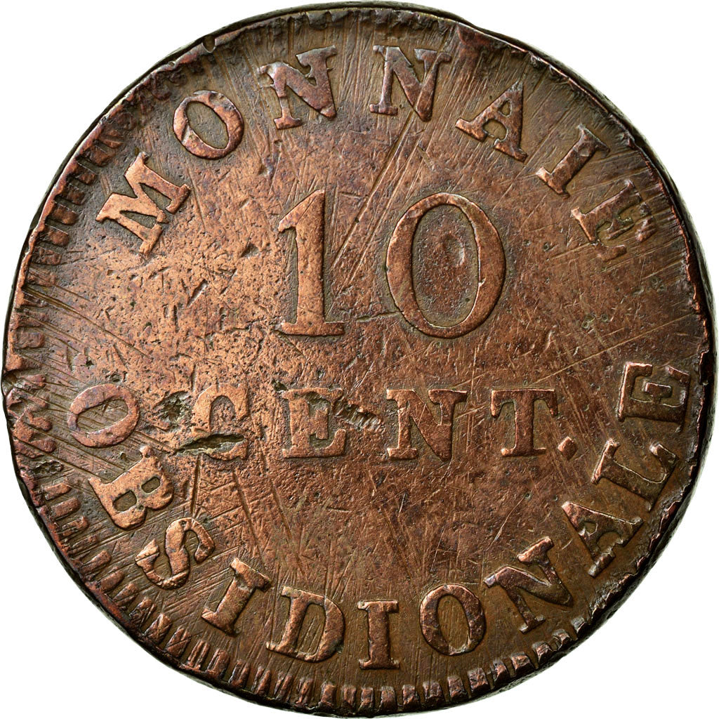 Coin, FRENCH STATES, ANTWERP, 10 Centimes, 1814, Anvers, VF(20-25), Bronze