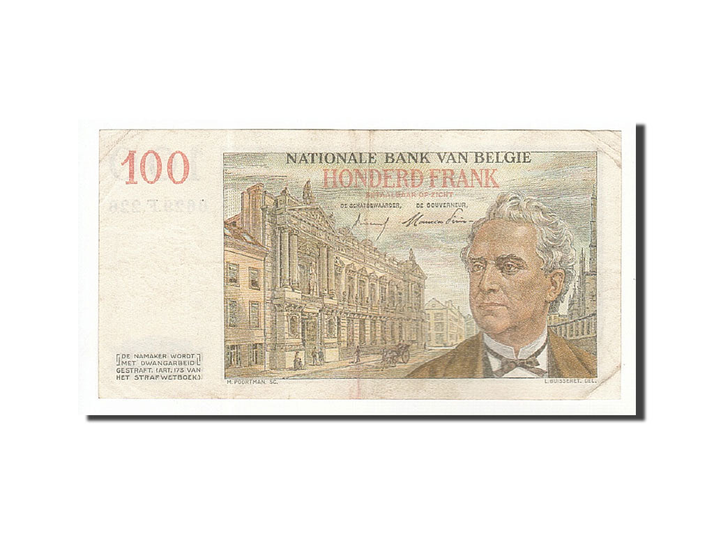 Banknote, Belgium, 100 Francs, 1955, 1955-02-02, KM:129b, EF(40-45)