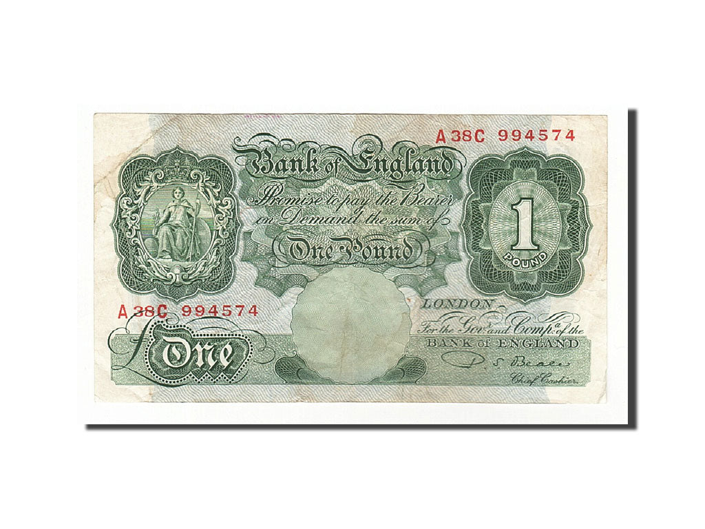 Great Britain, 1 Pound, 1948-1960, KM:369b, Undated (1949-1955), VF(30-35)