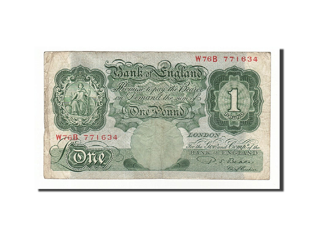 Great Britain, 1 Pound, 1948-1960, KM:369b, Undated (1949-1955), F(12-15)