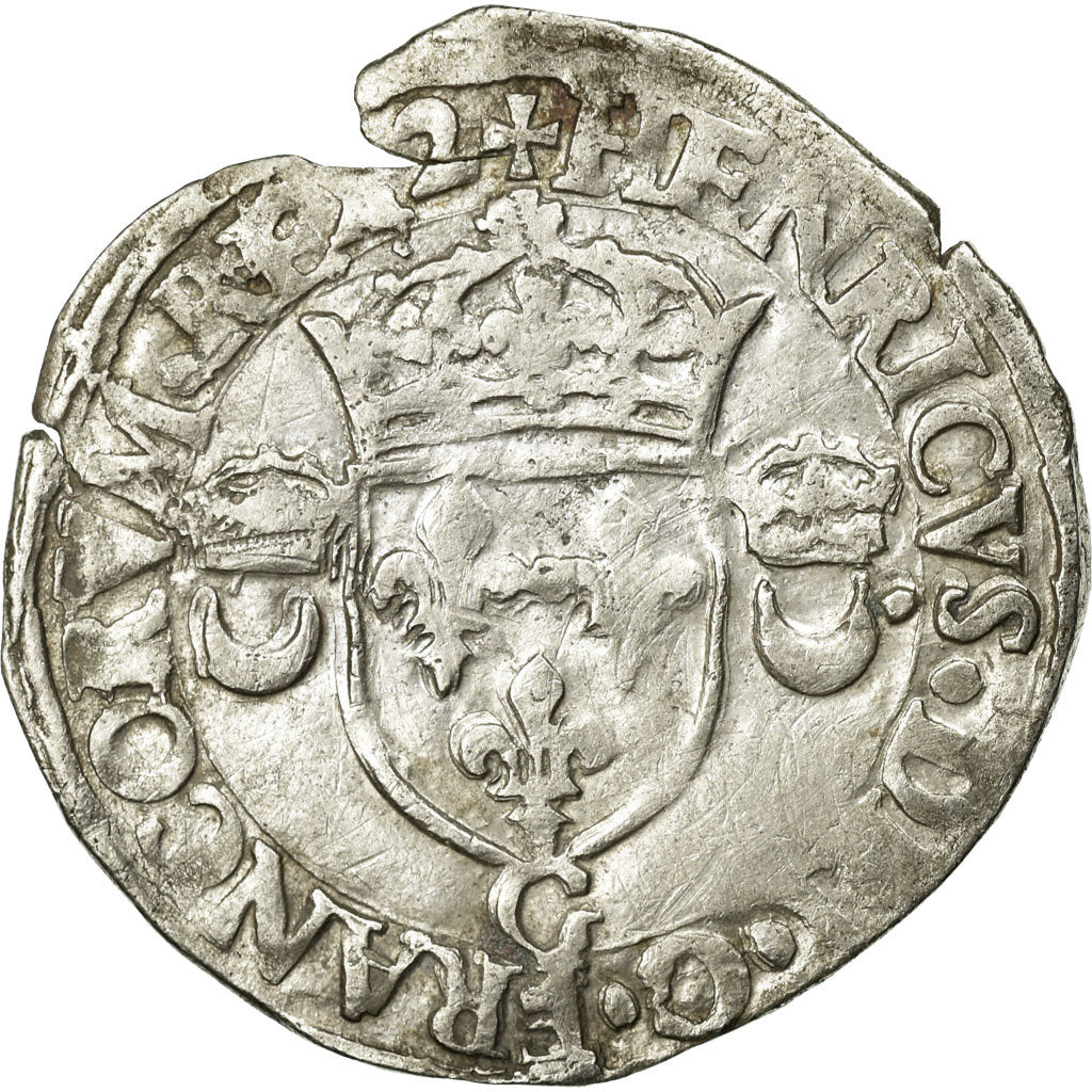 Munten, Frankrijk, Douzain aux croissants, 1549, Poitiers, ZF, Billon