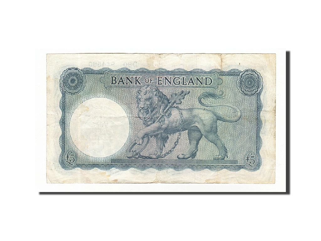 Great Britain, 5 Pounds, 1957-1961, KM:371a, Undated, VF(20-25)