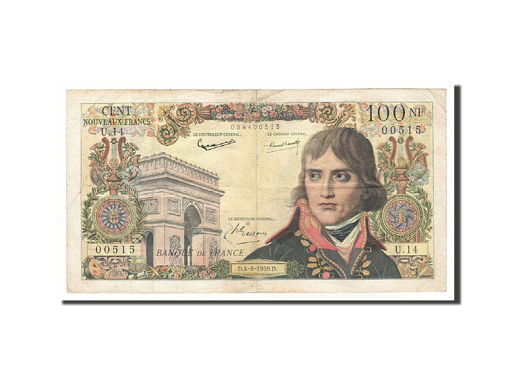 Francia, 100 Nouveaux Francs, 1959, KM:144a, 1959-06-04, MB, Fayette:59.2
