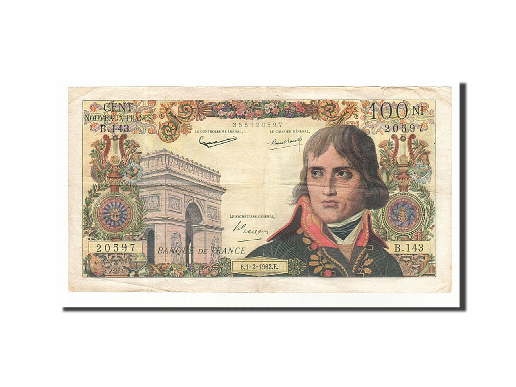 Francia, 100 Nouveaux Francs, 1962, KM:144a, 1962-02-01, MB, Fayette:59.13