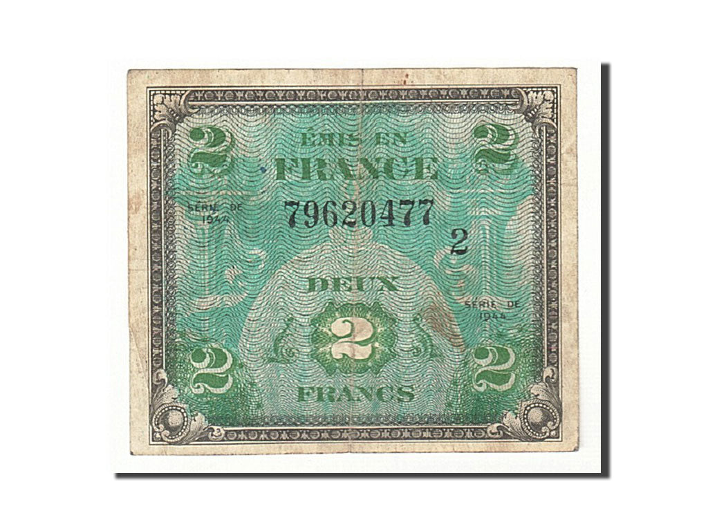 France, 2 Francs, 1944, 1944-06-06, KM:114b, TB+, Fayette:VF16.2