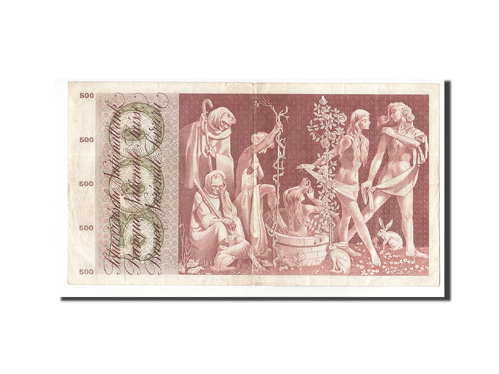 Switzerland, 500 Franken, 1954-1961, 1957-01-31, KM:50a, VF(30-35)