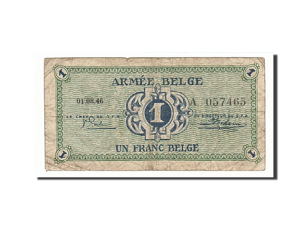 Belgium, 1 Franc, 1946, KM:M1a, 1946-08-01, VF(20-25)
