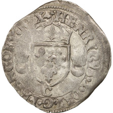 Coin, France, Douzain aux croissants, 1550, Saint Lô, VF(20-25), Billon