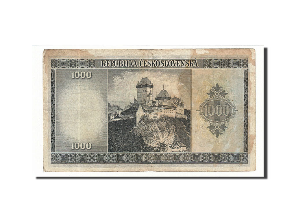 Czechoslovakia, 1000 Korun, 1945, Undated, KM:65a, VF(20-25)