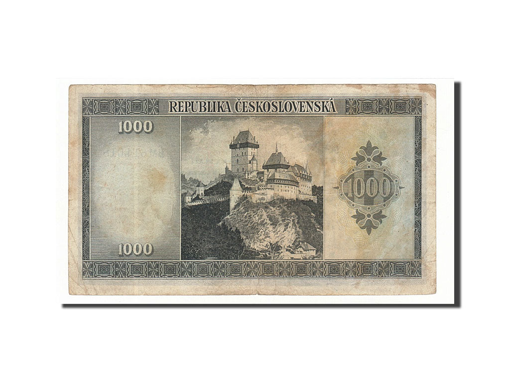 Czechoslovakia, 1000 Korun, 1945, Undated, KM:65a, VF(30-35)