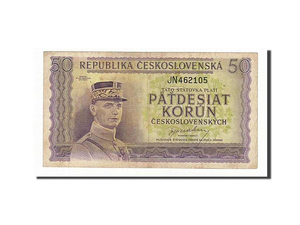 Banknote, Czechoslovakia, 50 Korun, 1945, Undated, KM:62a, VF(20-25)