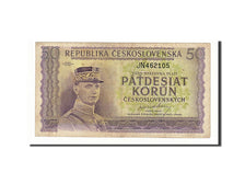 Banknote, Czechoslovakia, 50 Korun, 1945, Undated, KM:62a, VF(20-25)