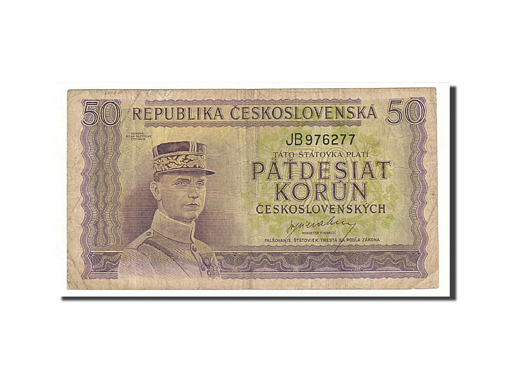 Banknote, Czechoslovakia, 50 Korun, 1945, Undated, KM:62a, VF(20-25)
