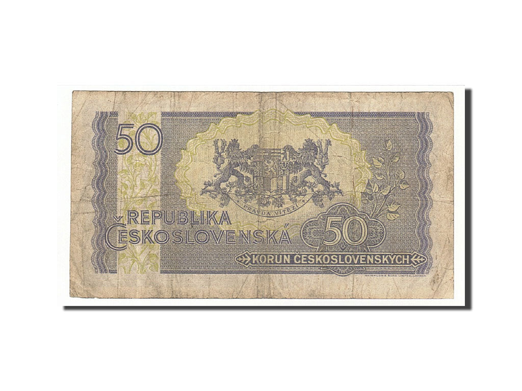 Banknote, Czechoslovakia, 50 Korun, 1945, Undated, KM:62a, VF(20-25)