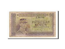 Banknote, Czechoslovakia, 50 Korun, 1945, Undated, KM:62a, VF(20-25)