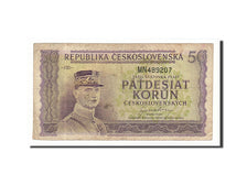 Czechoslovakia, 50 Korun, 1945, Undated, KM:62a, VF(20-25)