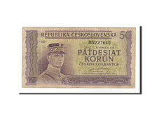 Banknote, Czechoslovakia, 50 Korun, 1945, Undated, KM:62a, VF(20-25)