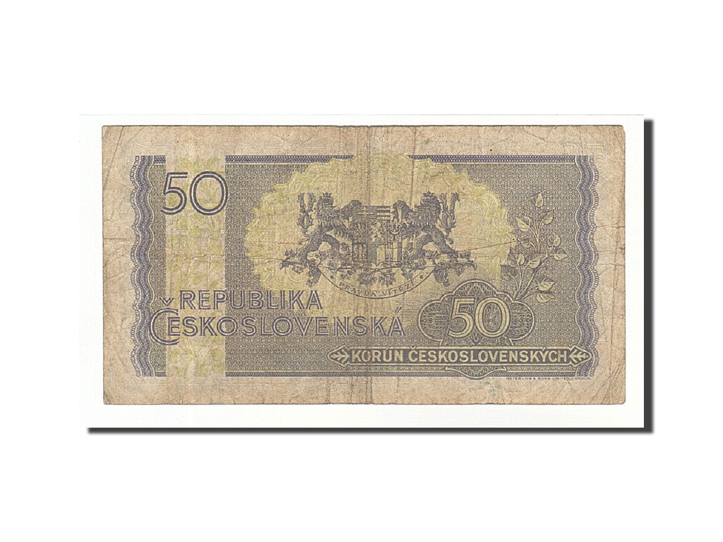 Banknote, Czechoslovakia, 50 Korun, 1945, Undated, KM:62a, VF(20-25)