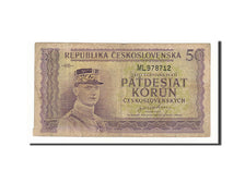 Czechoslovakia, 50 Korun, 1945, Undated, KM:62a, VF(20-25)