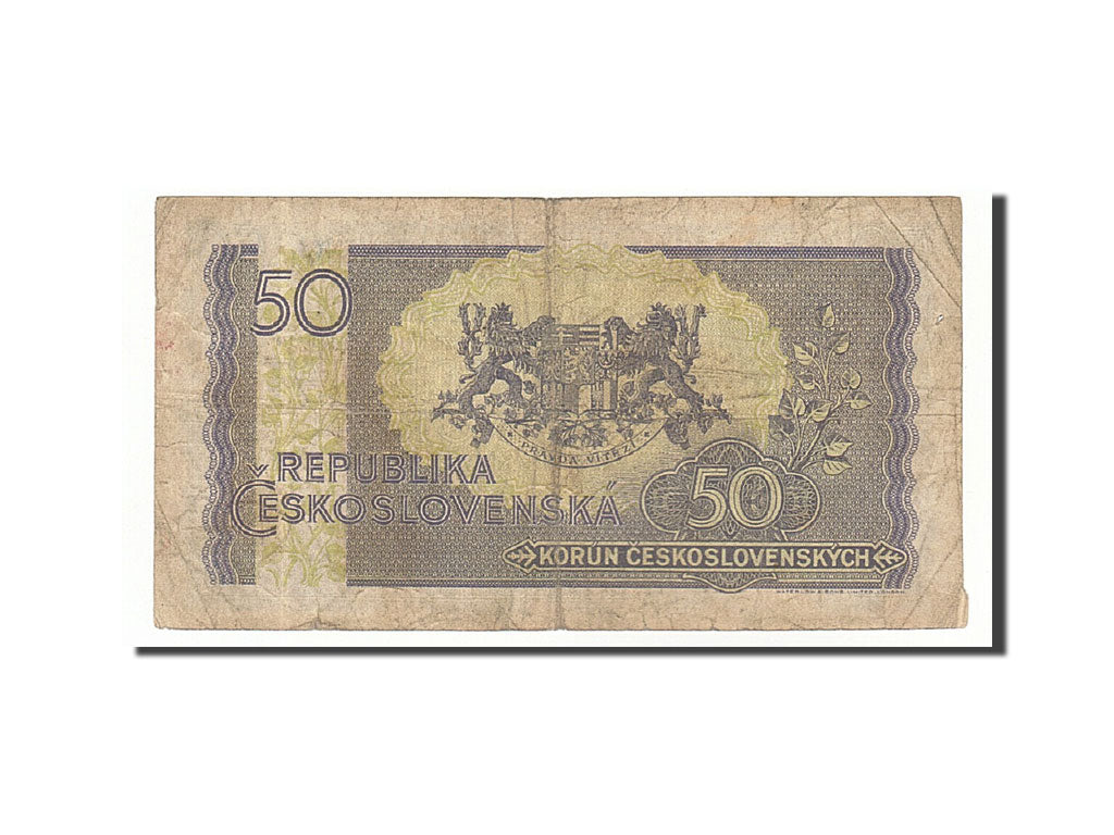 Czechoslovakia, 50 Korun, 1945, Undated, KM:62a, VF(20-25)