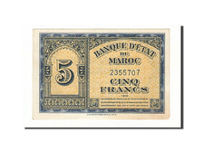 Morocco, 5 Francs, 1943, KM:24, 1943-08-01, AU(55-58)